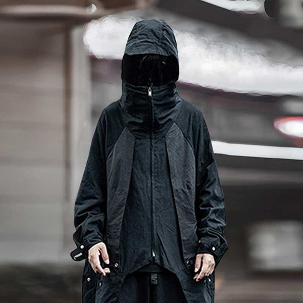 Man wearing a long streetwear jacket