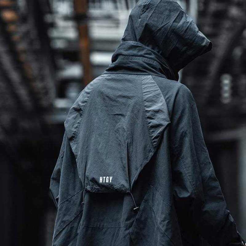 Man with a high quality techwear material