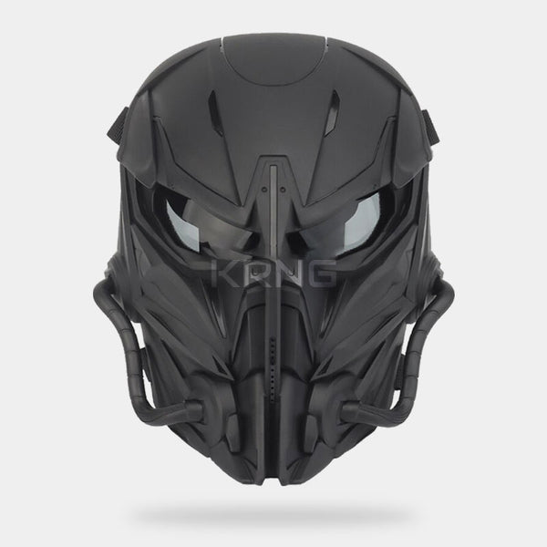 Black warcore mask for techwear fashion