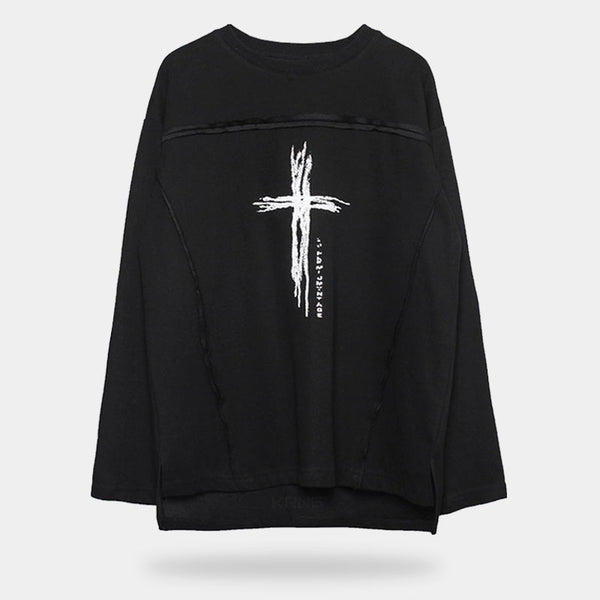 Black Goth Sweat with a cross design