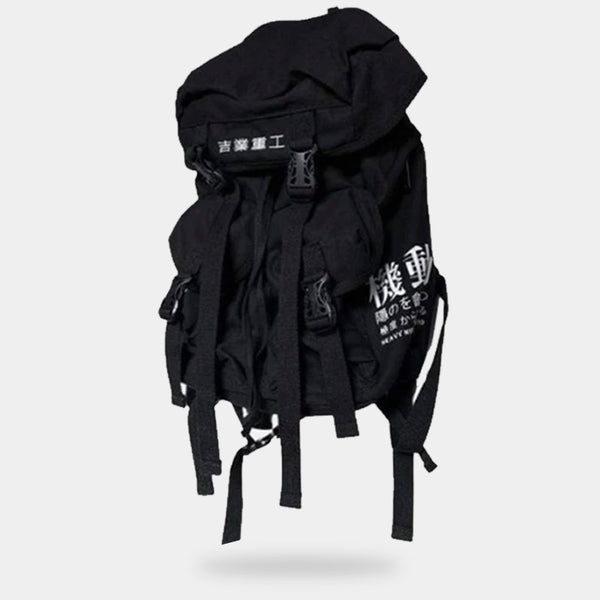 Messenger bag techwear style and black cotton color