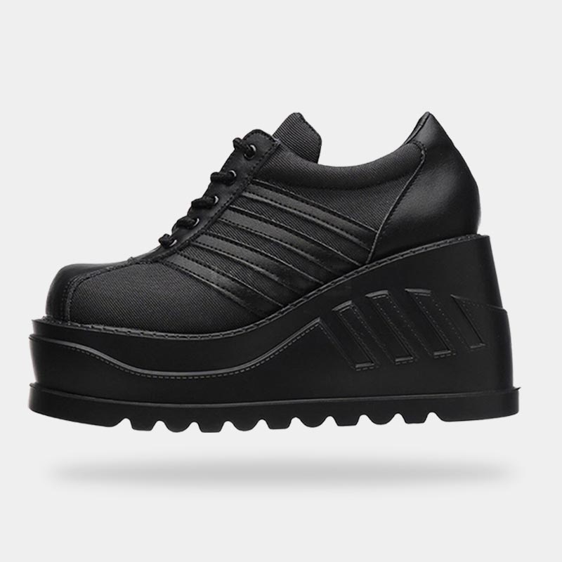 black goth sneakers for techwear goth look