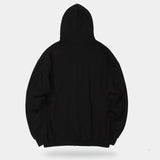 Back of black monster hoodie