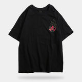 black oni mash shirt with japanese pattern