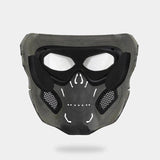 wear black skull tactical mask with dark techwear clothings