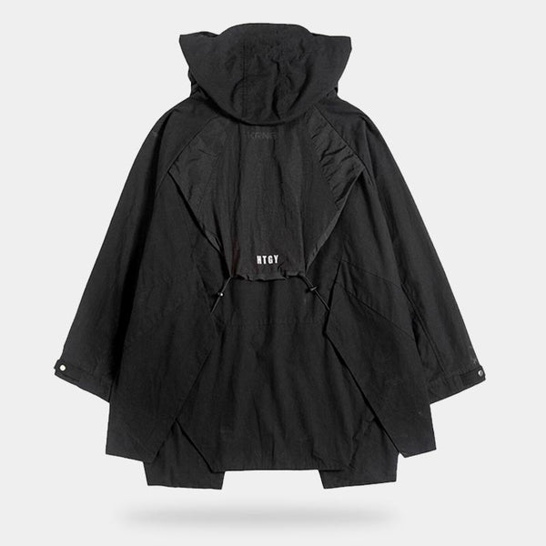 Black streetwear jacket with waterproof material