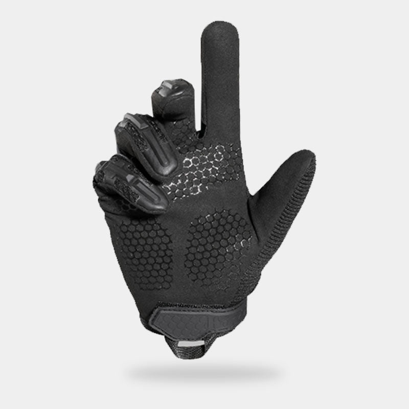 Black tactical gloves to wear with techwear vest