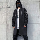 Man wearing a Black Techwear Jacket with a techwear mask