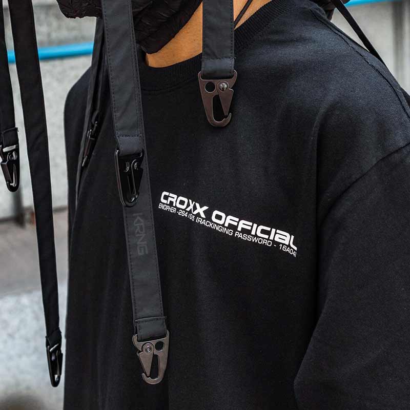 black techwear washed shirt from croxx official