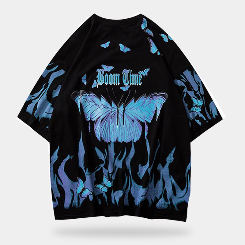 butterfly t-shirt with black color and cotton material