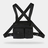 Black tactical chest rig pouch with pockets