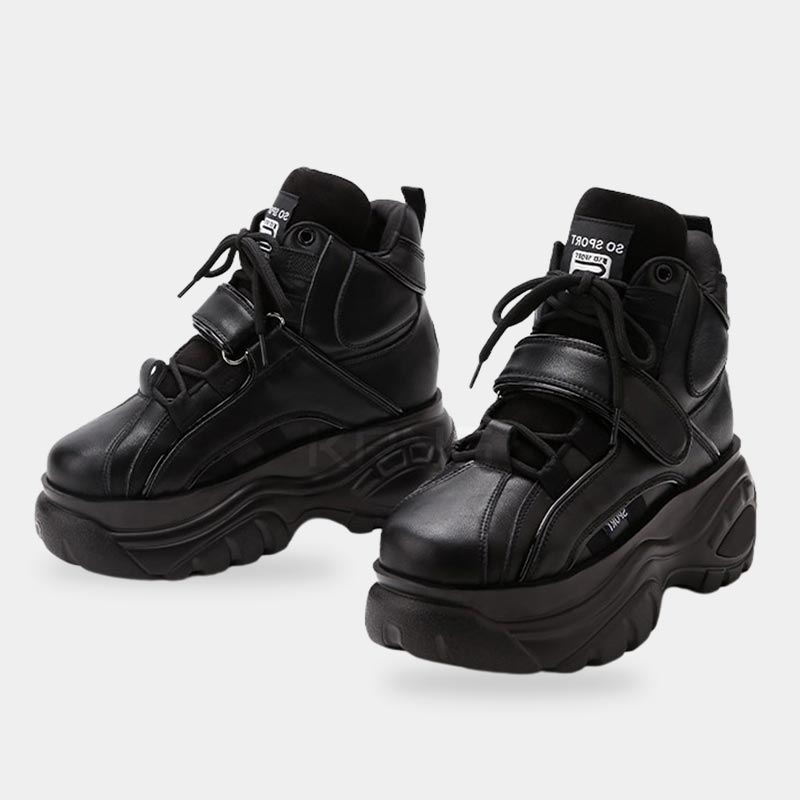 Black cyber shoes for futuristic style