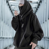 cyberpunk black hoodie worn by a man