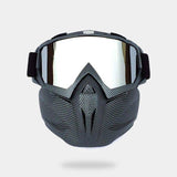 Full face black tactical mask from techwear style