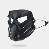 Black full face military tactical mask. The best techwear accessory for dope instagram reels and picture
