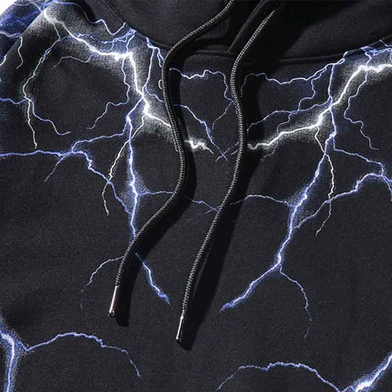 Black hoodie with lightning bold design