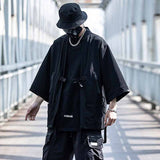 man wearing a Japanese kimono streetwear
