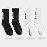 2 pairs of Mens ninja socks with white and black color. Kanji Japanese design