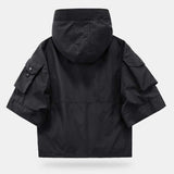 Ninja urban clothing with short sleeves and techwear tactical pocket on the left arm