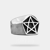 pentagram ring made with metal INOX