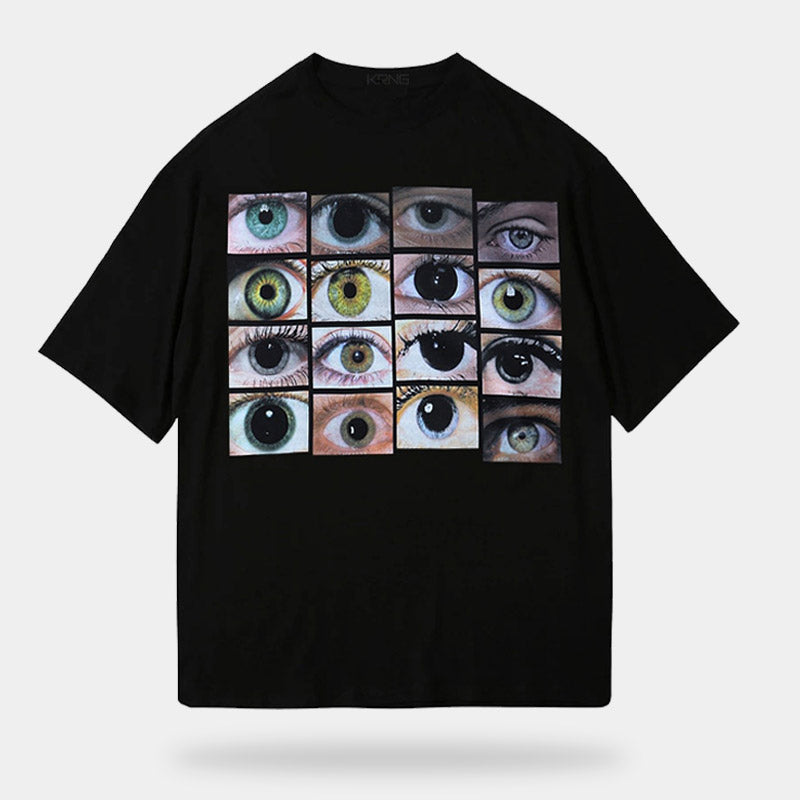 black redemption shirt with eyes looking at you