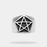 silver pentagram ring for gothic style