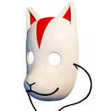 White techwear Itachi mask inspire by traditional japanese kitsune mask