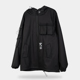 Black techwear waterproof jacket