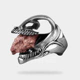 Venom tongue ring with silver and 361L stainless steel