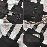 Black material vest fanny pack